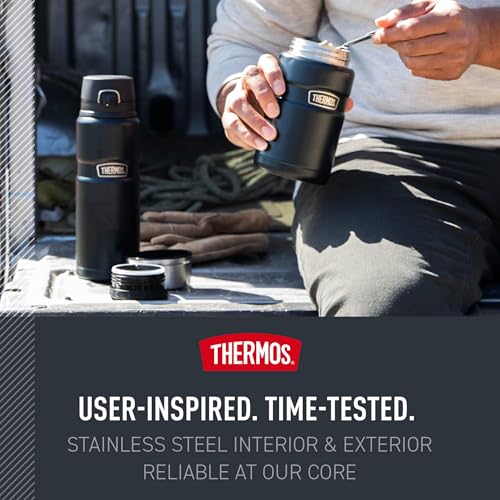 THERMOS Stainless King Vacuum-Insulated Food Jar, 24 Ounce, Matte Army Green - color: Matte Army Green, size: 24 Ounce