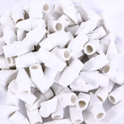 20 Pcs White Pencil Cap Erasers, Soft Smudge-Free Pencil Topper Erasers for Students and Office Supplies