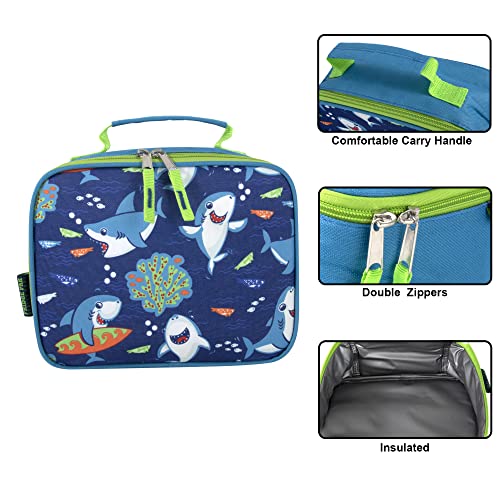 Trail maker Kids School Lunch Box Insulated for Boys, Girls | Fun Insulated Lunch Bag for Kids, School, Camp, Sports (Snarky Sharkies) - color: Snarky Sharkies