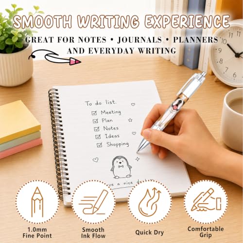 Cute Bulldog Pens 6-Pack, Funny Dog Ballpoint Pens for Kids & Women, Puppy Gifts for Dog Lovers, School Supplies, Office Desk Accessories, Party Favors