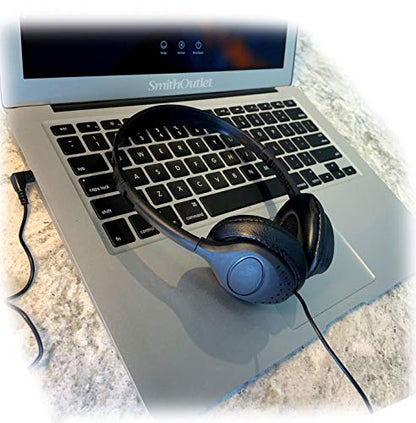 SmithOutlet Headphones Bulk 100-Pack | for Classroom School Students K-12 | On-Ear Wired | Compatible with Chromebook, Computer, Laptop | Black Color Part SG-313-100