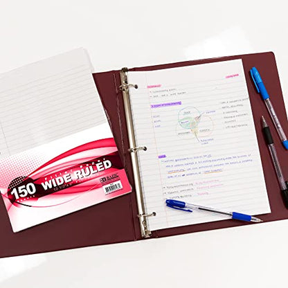 BAZIC Products Wide-Ruled Filler Paper, 3-Hole Punched, 150 Sheets | 10.5 x 8 in, fit standard 3-ring binders, class notes and homework - color: Wide Ruled (150 Sheets), size: 1-Pack