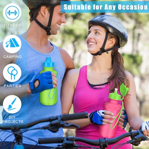 Zubebe 36 Pcs Sports Water Bottles Bulk Squeeze Reusable Plastic Water Bottles Back to School Supplies Summer Gifts for Students School Travel Hiking Cycling Event Team Gift - color: Rainbow Color