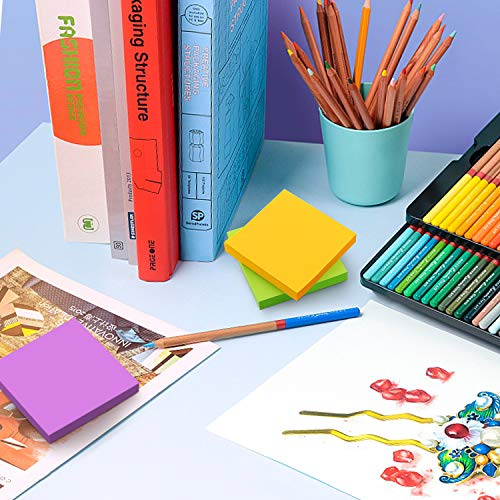 Sticky Notes 3x3 Self-Stick Notes Pads with 6 Bright Colors, Easy to Post for Office, Shool, Home, 6 Pads/Pack, 100 Sheets/Pad(Standard) - color: Standard
