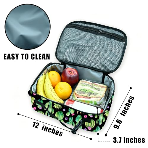 Cactus Lunch Box Insulated Reusable Lunch Bag Tote Cooler for Women Men Boy Girl School Work Office Picnic - color: Cactus