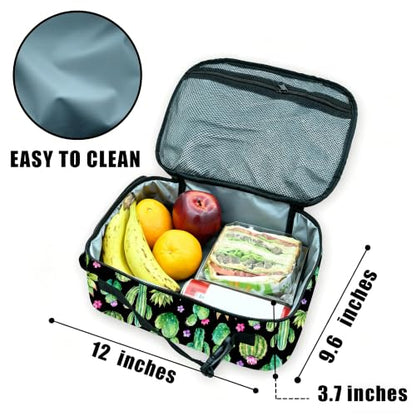 Cactus Lunch Box Insulated Reusable Lunch Bag Tote Cooler for Women Men Boy Girl School Work Office Picnic - color: Cactus