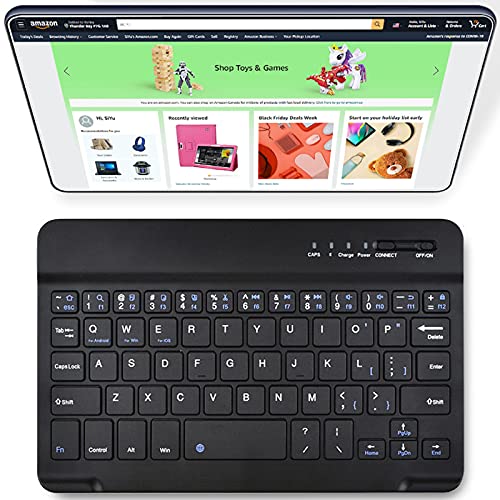 DETUOSI Universal 7-8 inch Wireless Keyboard,Size: Length: 7.87 inch, Width: 4.92 inch,Multi-Device Travel Portable Ultrathin (6mm) Lightweight Wireless Keyboard for Tablet, Computer and Phone - color: Black