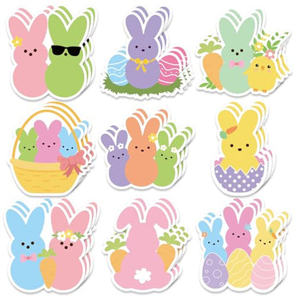 Easter Bunny Sticky Notes Gifts, 9 Pack Cute Easter Bunny Shaped Notepads, Rabbit Eggs Spring Holiday Office Study Supplies Favors Gift for Coworkers Women (270 Sheets) - style: Easter