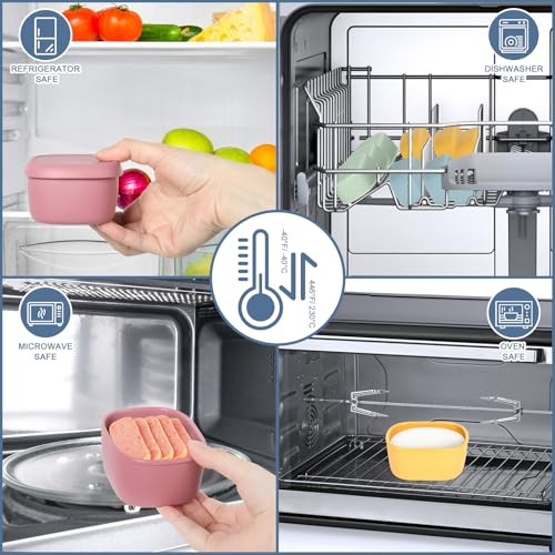 6 pcs 7 oz Silicone Snack Containers for Kids Small Food Containers with Lids, Fruit Containers for Lunch, Stackable Lunch Containers for Kids, Daycare, School and Travel - size: 7oz-6pcs