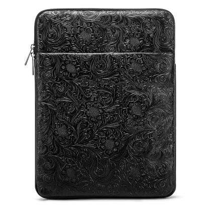 Kinmac 360° Protective Vertical Laptop Sleeve Case Cover Bag (Paisley Black PU, 12.5 inch-13.3 inch) - color: Paisley Black PU, size: 12.5 inch-13.3 inch