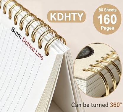 KDHTY Cute Preppy Y2K Spiral Notebook,Y2k School Supplies,Cute Composition Leopard Journal Girly Notebook for Teens Girls Back to School Supplies for College Student Work School Study,5.5x8.3 - style: preppyball 1