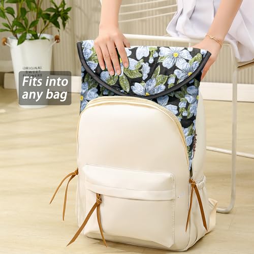 Puffy Laptop Sleeve 15-16 Inch, Soft Laptop Case, Blue Flower | Compatible with 15-16 Inch Macbook Pro/Air, Asus/Dell Xps/Lenovo Laptops, Protective Carrying Bag for Women and Men - color: Blue Flower, size: 15/16