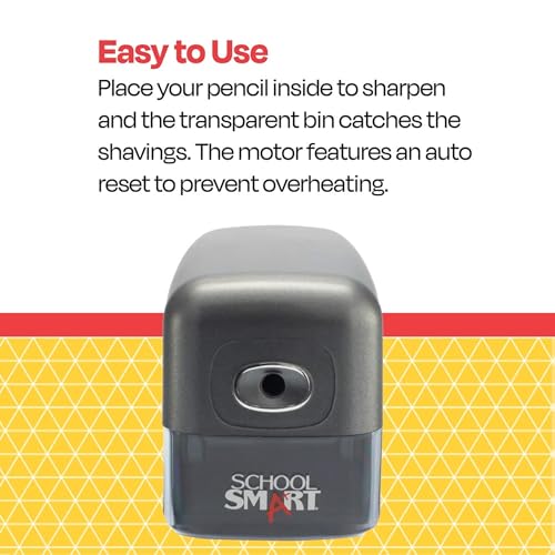 School Smart Electric Pencil Sharpener, 5-1/2 x 3-3/4 x 7-3/4 Inches
