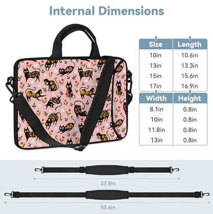 RICHEN Messenger Bag Carrying Case Sleeve with Handle Accessory Pocket Fits Laptops/Notebook/ebooks/Kids tablet/ipad (11-13.3 inch, Flowers Cats) - color: Flowers Cats, size: 11-13.3 inch