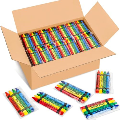 Crayons Bulk Individual Packs, 50 sets of 4 Colors, bulk crayons 4 pack, Mini Crayons for Kids Party Favors, Small Crayon Packs for Restaurants, Birthday Party, Travel, School Supplies (200 Count)