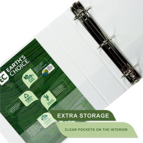 Samsill Plant-Based 2 Inch Durable D-Ring, View Binder, Eco-Friendly, USDA Certified Biobased, White, Pack of 1 - color: White, size: 2-Inch, style: Single