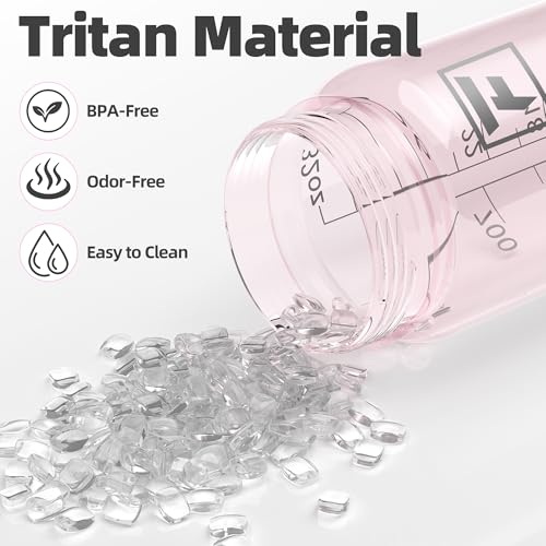 Fanhaw 32 oz Clear Water Bottle with Straw Lid - Tritan, BPA-Free, Lightweight, Wide Mouth, Leak-Proof, Perfect for Gym, Travel, School, Office, and Sports(Cherry Blossom) - color: Cherry Blossom