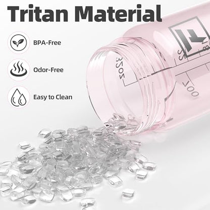 Fanhaw 32 oz Clear Water Bottle with Straw Lid - Tritan, BPA-Free, Lightweight, Wide Mouth, Leak-Proof, Perfect for Gym, Travel, School, Office, and Sports(Cherry Blossom) - color: Cherry Blossom