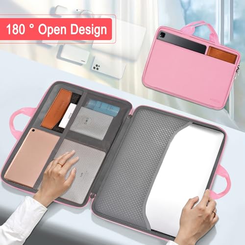 Hseok Laptop Case 13.3-14 inch Sleeve, TSA Computer Handbag Water-Resistant and Shockproof Bag Compatible with MacBook Pro/Neo 14", Mac Air/Pro 13.3" and 13"-14" Notebooks Chromebooks,Pink - color: Pink
