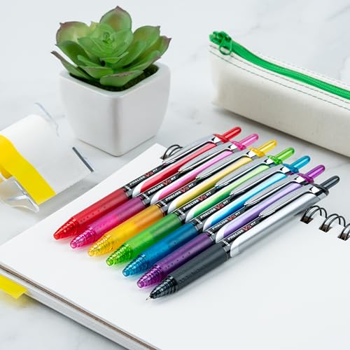 Pilot Precise V5 RT Refillable & Retractable Rollerball Pens, Extra Fine Point Pens 0.5 mm, Red, Pack of 12 - Ideal for School, Journaling & Office Writing - color: Red, size: 12 Count (Pack of 1)