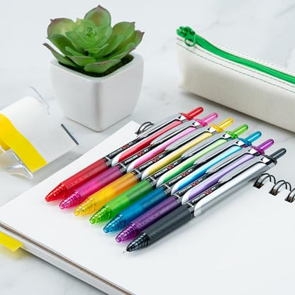 Pilot Precise V5 RT Refillable & Retractable Rollerball Pens, Extra Fine Point Pens 0.5 mm, Red, Pack of 12 - Ideal for School, Journaling & Office Writing - color: Red, size: 12 Count (Pack of 1)