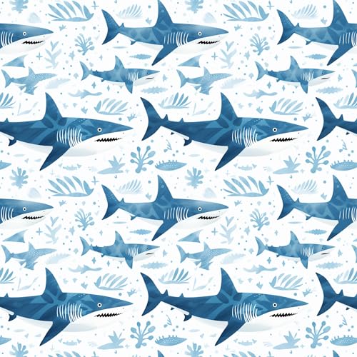RICCO BELLO Wide Ruled Hardcover Diary Journal, Blue Shark | For Kids, Tweens, Bookmark, Band Closure, Storage Pocket, 5.7 x 8.4 Inches, 192 Pages - color: Blue Shark