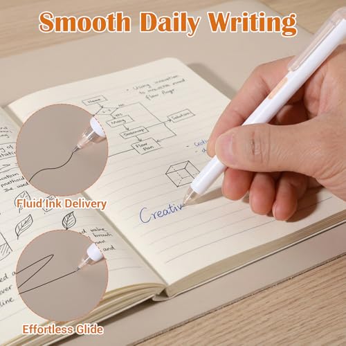 9PCS Extra Fine Point Pens 0.18mm 0.28mm 0.38mm Gel Pen Set Smooth Writing Black Ink, Quick-Dry Long Lasting Retractable Ballpoint School & Office Supplies for Drawing Writing Planner, 3 Colors