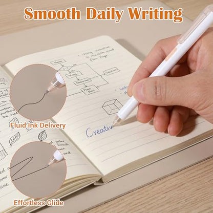 9PCS Extra Fine Point Pens 0.18mm 0.28mm 0.38mm Gel Pen Set Smooth Writing Black Ink, Quick-Dry Long Lasting Retractable Ballpoint School & Office Supplies for Drawing Writing Planner, 3 Colors