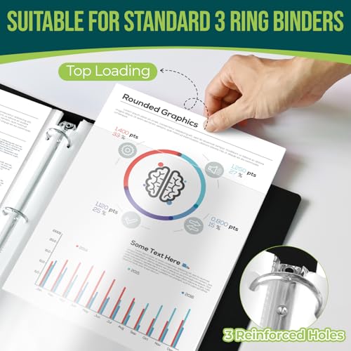 Sheet Protectors 8.5 x11 Inch Clear Page Protectors for 3 Ring Binder,100 Pack Plastic Sleeves for Paper,Documents and Photos,Top Loading Binder Sleeves Paper Protector Letter Size - size: 100 Pack