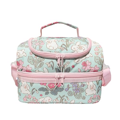 Kids Lunch Bag Insulated Dual Compartment BPA-Free Leakproof Durable Lunch Box for Girls Boys Toddler Kindergarten School Picnic Food Cooler Hot Water Ice with Strap - color: Pink Unicorn