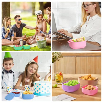 Silicone Bento Box ｜Food Grade & Leakproof Lunch Box Bento with Lids ｜3-Piece Space-Saving Nesting Kit Food Storage Containers Set (Yellow) - color: Yellow