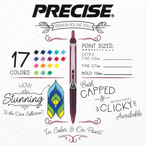 PILOT Precise V5 RT Refillable & Retractable Liquid Ink Rolling Ball Pens, Extra Fine Point (0.5mm) Navy Ink, 12-Pack (13447) - color: Navy, size: 12 Count (Pack of 1)