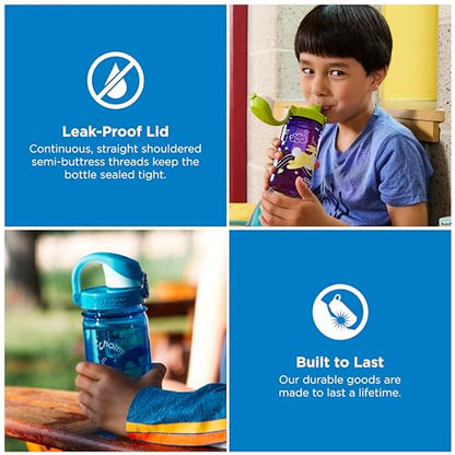 Nalgene Kids' 12 oz On The Fly Lock-Top Water Bottle, Blue Owl - color: Blue Owl, size: 12 Ounces