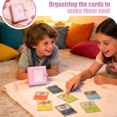 Small 1 Pocket Trading Mini Card Binder Collection with 40 Count for MTG, Sports,TCG Cards (Pink) - color: Pink