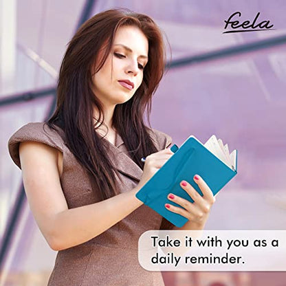 feela 24 Pack Journal Notebook Bulk for Work, Business Notebook Hardcover Lined Writing Journal with Pen Holder for Men Women Note Taking, with 24 Black Pens, 120 GSM, 5.1”x8.3”, A5, Teal - color: 24 Teal
