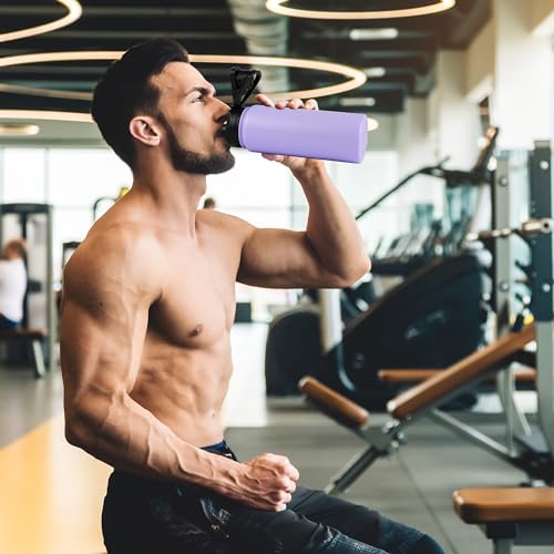 VEGOND 24oz Insulated Water Bottle with Straw Lid, Stainless Steel Metal Water Bottle with Straw & Wide Mouth Lid, Double Wall Vacuum Water Bottle for Hiking Camping, Lavender 8 Pack - color: Lavender, size: 24oz-8 Pack
