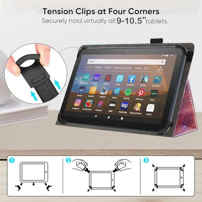 Universal 10 10.1 Inch Android Tablet Case,Slim Folding Stand Cover for All 9"-10.5" Touchscreen Tablet Case with Stylus Pen Holder,Starry Sky 06 - color: Starry Sky 06