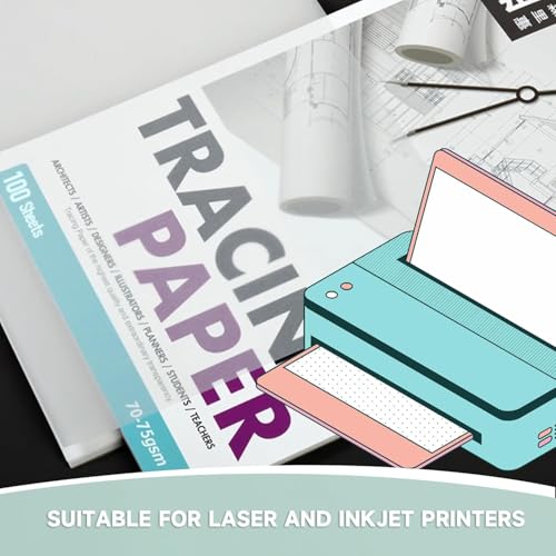 Translucent Vellum Paper,100 Sheets 56lbs/83gsm 11 x 17 inches Printable Vellums Tracing Paper for Tracing, Drawing, Sketching, Card Overlays, Invitations Belly Bands, Envelope, Lantern(LPVP_B-01) - color: LPVP_B-01 Matte Transparent