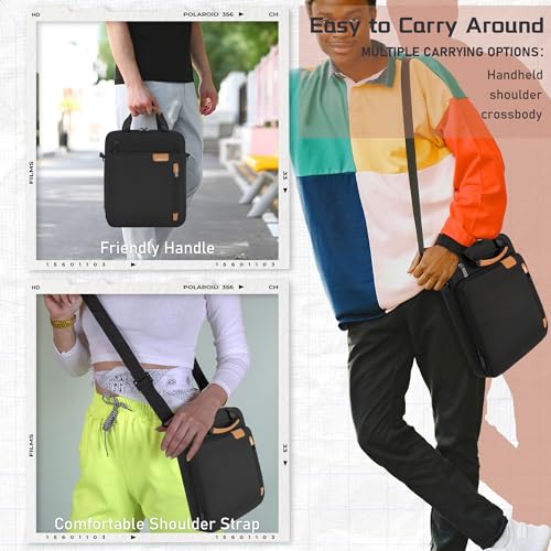 12.9 Inch Tablet Sleeve Bag, Padded Carrying Case for 13" iPad Air M4 M3 M2 2026-2024, iPad Pro M5 M4 M2 M1, Samsung Galaxy Tab S9 FE+/S9+/S8+/S7 FE/S7+ 12.4" 2022/2023, Surface Laptop Go 12.4" - color: Black, size: 12.9 Inch