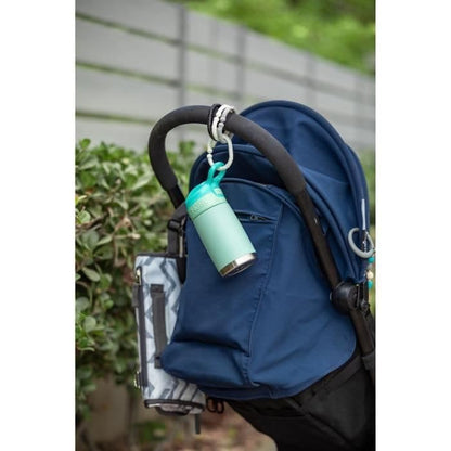 Nuby Thirsty Kids No Spill Flip-It Reflex Stainless Steel Travel Cup or Water Bottle - 10 Oz - 18+ Months - Aqua Mint - Back to School Essentials - size: 10.1 Ounces, style: Aqua
