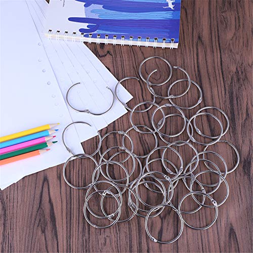 Antner 2 Inch (36 Pack) Loose Leaf Book Binder Rings, Nickel Plated Metal O Rings Keychain Key Ring, Silver Photo Album Flash Cards Index Cards Notebook Ring for School Home Office - size: 2 Inch-36 Pieces