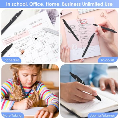 Gel Pens, 6PCS 0.5mm Black Ink Fine Point Pens, Cute Office School Supplies | Anniversary Birthday Gifts for Men Women, Quick Dry Smooth Writing Pens For Journaling, Nurse Aesthetic Pen, Elegant Black - color: Multicolor & 6 Elegant Black