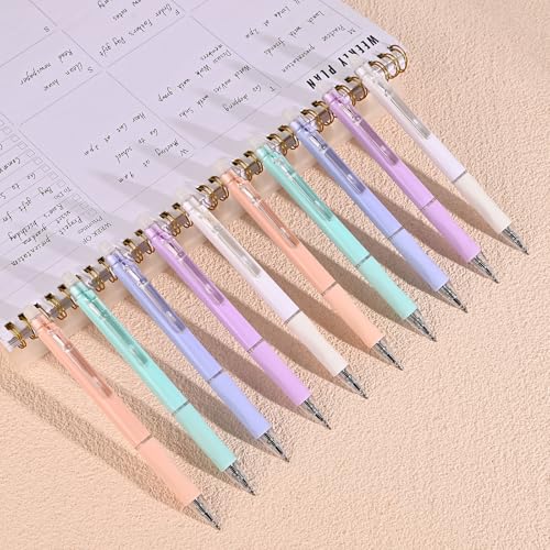 Temiary 10 Pcs Retractable Erasable Gel Pens, Fine Point 0.5 mm, Make Mistakes Disappear, Smooth Writing Gel Pen with Eraser for Journaling Note Taking Marking Planner Crossword Puzzles (Black Ink) - color: Black Ink
