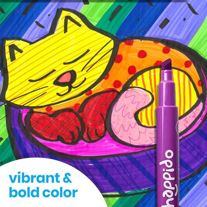 International Arrivals Double Sided Marker Sets for Kids Happido, Set of 24 Water Based Non Toxic Markers with Case, Great School Supplies, Art and Stationery Set - style: 24 Count - Double Ended