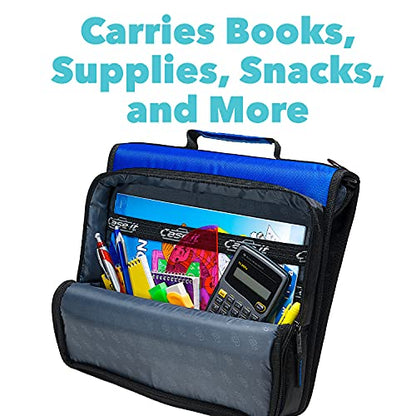 Case-it Universal Zipper Binder | 2-Inch O-Rings, 13-Inch Laptop/Tablet Padded Pocket, 400 Sheet Capacity, Multiple Storage Pockets & Shoulder Strap | School & Office Organizer | LT-007 Purple