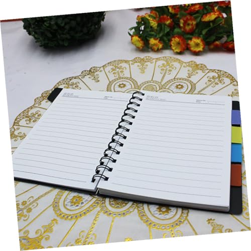 Luxshiny 2pcs A6 Spiral Notebooks 105-sheet Wide Ruled Memo Books with Tabs Spiral Bound Multi-subject Notepads for School Office Daily Planning