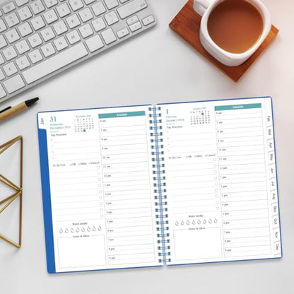 Daily Planner 2026 Full Page Per Day- 2026 Daily & Monthly Planner from January 2026 to December 2026, Day Planner 2026 with 12 Months Tabs, 6.4" x 8,5", Blue - color: Blue, size: 6.4" x 8.5"