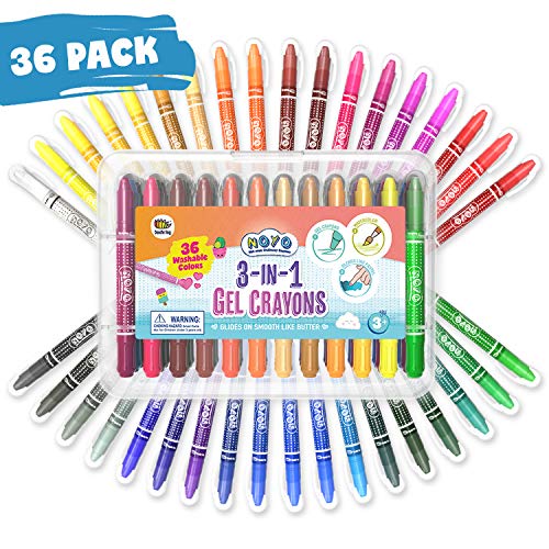DOODLE HOG Washable Crayons 36 Colors, Kids and Toddler Crayons, Watercolor, Non Toxic, 3 in 1, for Kids Ages 4-8 - size: 36 Count (Pack of 1)