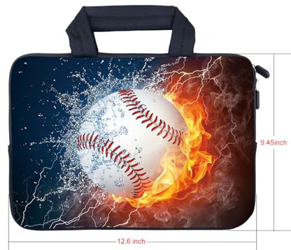 AMARY Laptop Sleeves 11.6" 12" Laptop Handle Bag Neoprene Notebook Carrying Pouch Chromebook Sleeves case (Baseball) - color: Baseball
