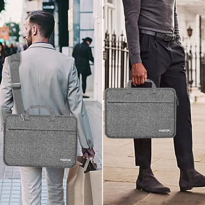Hseok Laptop Shoulder Bag 13-14 inch Shockproof Water-Resistant HandBag with Small Case Compatible with MacBook Pro/Neo 14" M5/M4/M3/M2/M1, Mac Air/Pro 13.3", XPS 13/14, Most 13"-14" PC,Dark gray - color: Dark Gray, size: 13"-14"